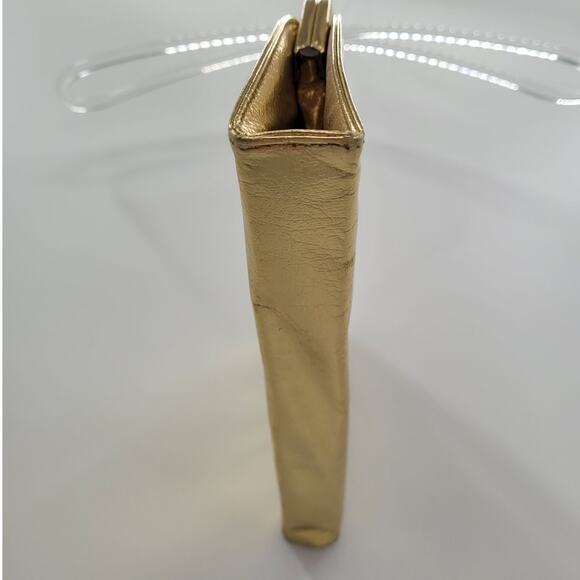 Vintage 60s Glam Gold Metallic Rectangle Evening Clutch Handbag Purse - Picture 6 of 11